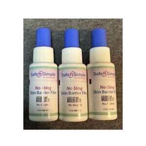 (3) Safe N Simple SNS80792 No-Sting Skin Barrier Film Sprays 2oz Exp 2026